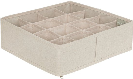 Lademandje kledingkast organizer 16-vaks Five® - Dressy+ - Beige - Opvouwbaar
