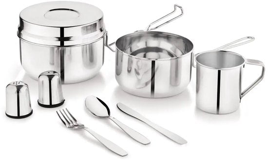 Kinghoff KH-2060 Camping Kookset – 9-delig – RVS
