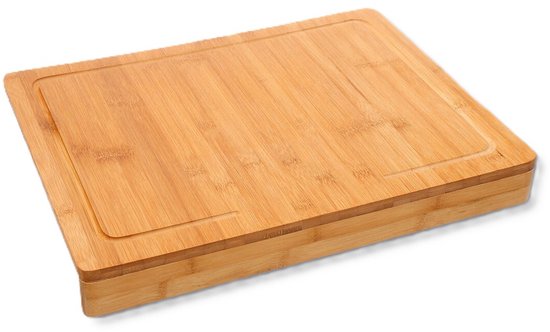 5Five bamboe snijplank voor op het aanrecht – stoprand en sapgroef, 45 x 34 cm