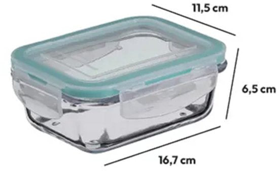 5Five glazen bakjes met deksel – 3 vershoudbakjes van 540 ml, luchtdicht – foto 10
