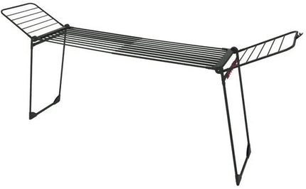 KINGHoff - Droogrek - Opvouwbaar Wasrek tot 25 kg - Staand Droogrek - Wasdroger Rek met Vleugels - Inklapbaar Wasrek voor Binnen & Buiten - XXL - 210-290 x 55 x 125 cm - Zwart
