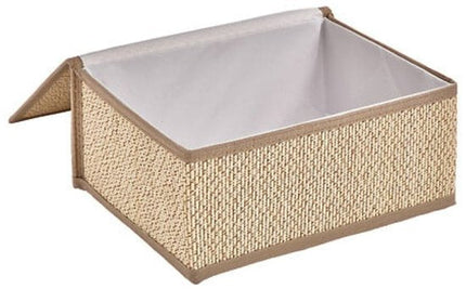 Opbergdozenset - Organizer Set - Set van 3 (S, M, L) - Bamboe Opbergbox - S M L - Opbergdoos met Deksel - Duurzame Opberger Kast & Bureau - Rechthoek - ca. 25 x 18 x 11.5 cm - Beige