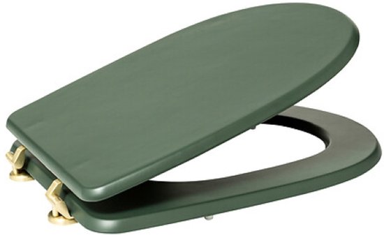 Ficus Toiletbril - WC-Bril met Blad Design - Universele Toiletzitting - Duurzame Badkamer Accessoire - HDF - 36 x 49.8 x 5.4 cm - Donkergroen