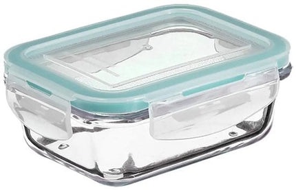 5Five Vershoudbakje met deksel - 3x - glas - luchtdicht - met clips - 17 x 11 x 6 - 540 ml