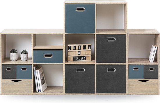 5Five Opbergmand/kastmandje - Steenrood - 31 x 31 x 31 cm - 29 liter - Vakkenkast manden - Stof met versterkte bodem - Opvouwbaar