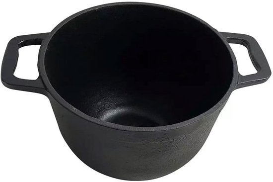 Kinghoff KH1732 - Gietijzeren Camping Kookset 3-in-1 (5L) - Grillpan, Deksel & Pan - Kookstel - Kamperen - Cookingset