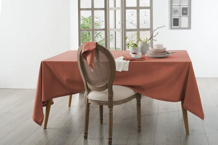 Atmosphera Tafelkleed - terracotta - katoen - 240 x 140 cm - rechthoek - tafellaken