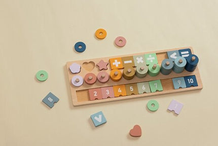 2-delig Houten Puzzel Set - Educatieve Kinderspeelgoed Houten Puzzels - Moeder & Baby 6-delige Puzzel & Cijfers Puzzel - Montessori Speelgoed - Multicolor
