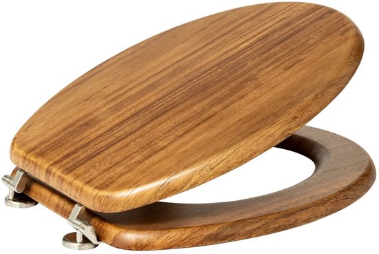 5Five Toiletbril Woody - bruin - Acacia hout - universeel - standaard wc bril