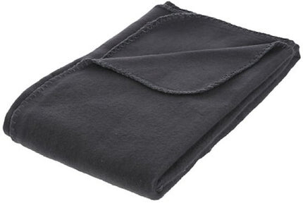 Microfleece Plaid - Zachte Microvezel Deken - Warme Plaid voor Bank en Bed - Comfortabele Fleece Deken - Woonkamer en Slaapkamer - Polyester - 125 x 150 cm - Donkergrijs