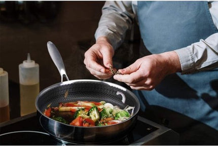 Cainfy super anti-aanbaklaag pro pan - Koekenpan - Honingraat Heavy Duty anti-aanbak - Vaatwasmachine- en ovenbestendig -Ø 30 cm
