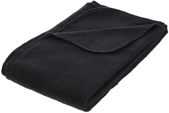 Atmosphera microfleece plaid zwart – deken voor bank en bed, 125 x 150 cm