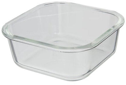Vershoudbakjes - Set van 4 - Bewaarbakjes met Deksel - Magnetronbestendige Lunchbox - Voedselcontainer - Vierkante - 750ml - Borosilicaat Glas - 17.2 x 17.2 x 7.3 cm - Transparante en Zwart Deksel