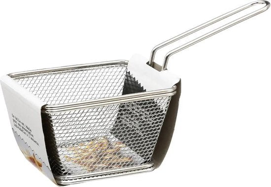 Secret de Gourmet Frittierkorb / Servierkorb - 4er-Set - silber - Edelstahl - 20,5 x 9 x 11 cm - Zum Servieren von Pommes / Snacks im Korb