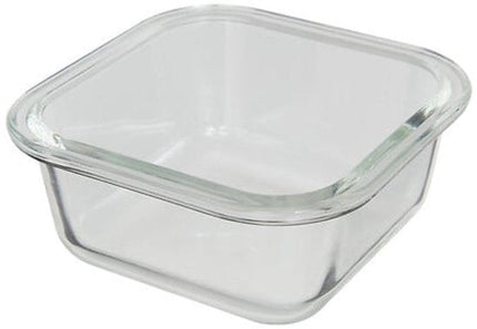 Vershoudbakjes - Set van 2 - Bewaarbakjes met Deksel - Magnetronbestendige Lunchbox - Voedselcontainer - Vierkante - 320 ml - Borosilicaat Glas - 13 x 13 x 6.2 cm - Transparante en Zwart Deksel