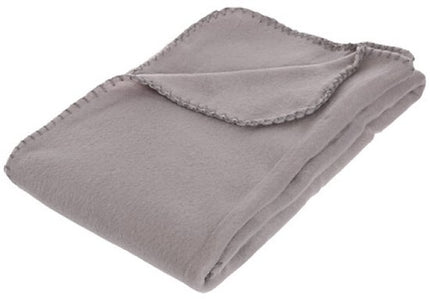 Microfleece Plaid - Zachte Microvezel Deken - Warme Plaid voor Bank en Bed - Comfortabele Fleece Deken - Woonkamer en Slaapkamer - Polyester - 125 x 150 cm - Lichtgrijs