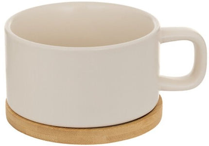Secret de Gourmet Theepot Penang - Keramiek - met kopje - creme - 10 x 15 cm