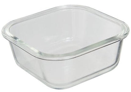 Clipeatplus Glazen Vershoudbakje - Meal Prep & Voedselcontainer - Bewaardoos van Borosilicaatglas - Magnetron & Vaatwasser Bestendig - Vierkant - 0.5 Liters - ca. 15.2 x 15.2 x 6.9 cm - Transparant
