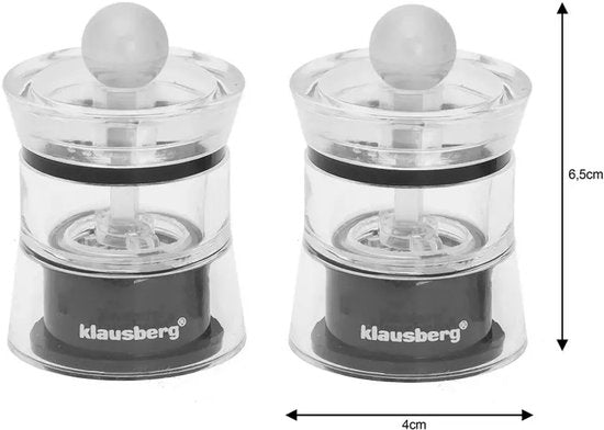 Klaus berg - Salz- und Pfeffermühlenset - 6 cm - Keramikmahlwerk