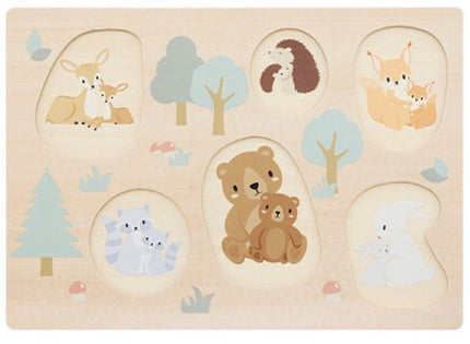 2-delig Houten Puzzel Set - Educatieve Kinderspeelgoed Houten Puzzels - Moeder & Baby 6-delige Puzzel & Cijfers Puzzel - Montessori Speelgoed - Multicolor