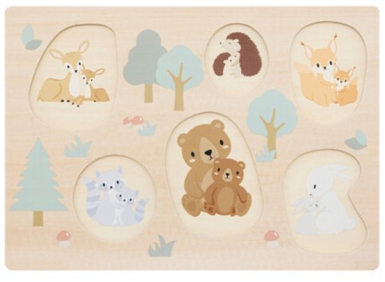 2-delig Houten Puzzel Set - Educatieve Kinderspeelgoed Houten Puzzels - Moeder & Baby 6-delige Puzzel & Cijfers Puzzel - Montessori Speelgoed - Multicolor