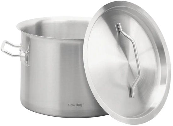 Kochtopf - Großer Suppentopf - Suppentopf mit Deckel - für Suppe, Pasta & Eintöpfe - Induktionsgeeignet - 9L - Edelstahl - Ø25 x 18 cm - Silber