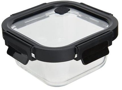 Clipeatplus Glazen Vershoudbakje - Meal Prep & Voedselcontainer - Bewaardoos van Borosilicaatglas - Magnetron & Vaatwasser Bestendig - Vierkant - 0.5 Liters - ca. 15.2 x 15.2 x 6.9 cm - Transparant