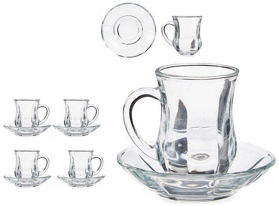 Vivalto Teeglas met schotel en oor - 125 ml - Set van 4 - Türkische Teegläser