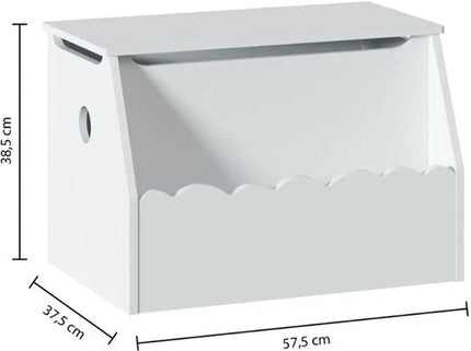 Opbergkist bak wit wolken