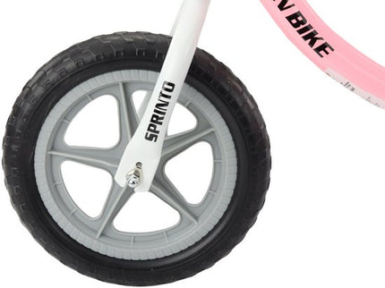SPRINTO Balance Bike - Loopfiets - Kinder Loopfiets Met Luchtbanden - Verstelbaar Zadel & Stuur - Lichtgewicht Stalen Frame - Voor 2-5 Jaar - 12inch - Roze