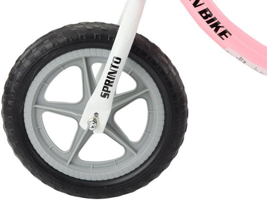 SPRINTO loopfiets roze 12 inch – verstelbaar zadel en stuur, 2-5 jaar – foto 4