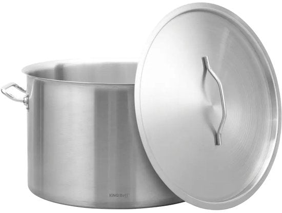 Kinghoff extra grote kookpan 58 liter – RVS soeppan met deksel, Ø 50 cm