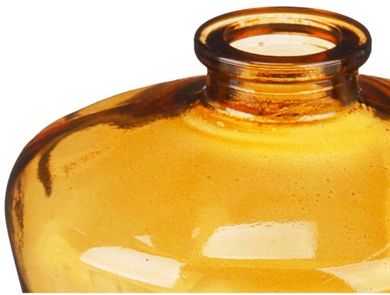 Glasvase Amber 13 cm – dekoratives Diamant-Glasgefäß – Wohnaccessoire – Ø 10,5 cm