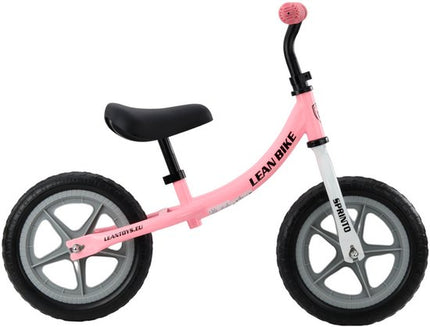 SPRINTO Balance Bike - Loopfiets - Kinder Loopfiets Met Luchtbanden - Verstelbaar Zadel & Stuur - Lichtgewicht Stalen Frame - Voor 2-5 Jaar - 12inch - Roze