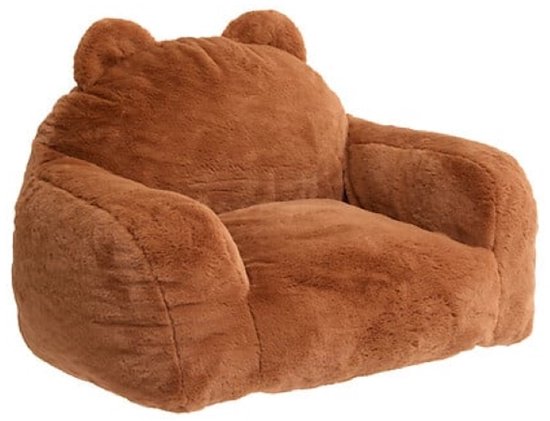 Kinderfauteuil - Kinderstoel - Zachte Kinderzetel - Peuter Stoeltje - PU foam - Polyester - 60x52x65 cm - Bruin