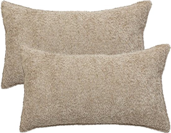 Atmosphera sierkussens set van 2 – decoratief bankkussen 30x50 cm, beige