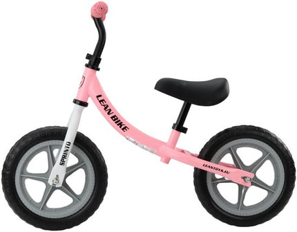 SPRINTO Balance Bike - Loopfiets - Kinder Loopfiets Met Luchtbanden - Verstelbaar Zadel & Stuur - Lichtgewicht Stalen Frame - Voor 2-5 Jaar - 12inch - Roze