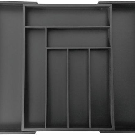 Kinghoff - Bamboe Lade-inzet - Zwart - Uitschuifbaar - 8 Compartimenten