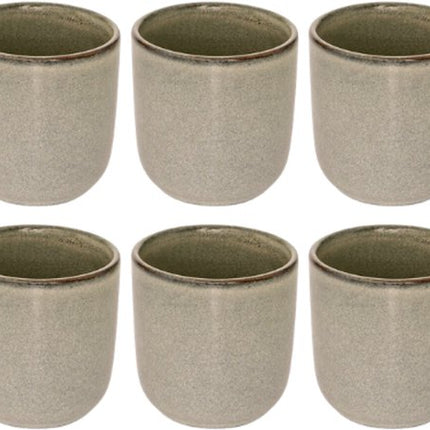 Espressokopjes - Espressoglaasjes - Kleine Koffiekopjes - Set van 6 - Keramische Espressokopjes - Aardewerk - Vaatwasser- & Magnetronbestendig - 100 ml - Groen