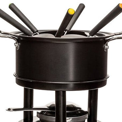 Five Fondueset - 6 personen - zwart - chocoladefondue - kaasfondue - D19 cm