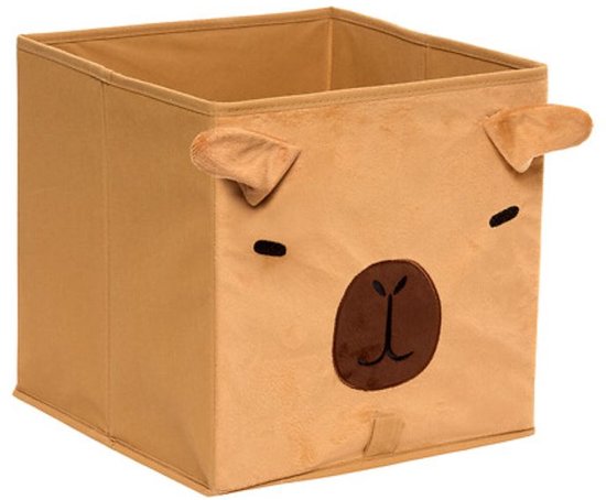 Atmosphera Kids Capybara Opvouwbare Opbergmand - 29 x 29 x 29 cm - Bruin
