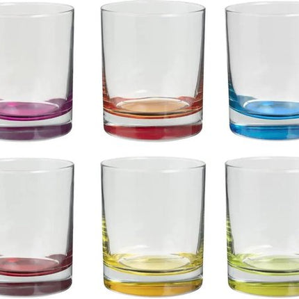 Secret de Gourmet Tumbler glazen - 12x stuks - 300 ml - Coloris - Drinkglazen - Waterglazen