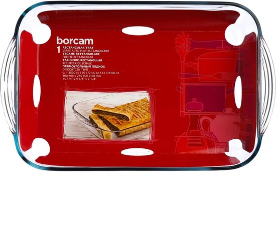 Secret de Gourmet - Auflaufform rechteckig - Transparentes Glas - 40 x 25 cm - 6 Liter