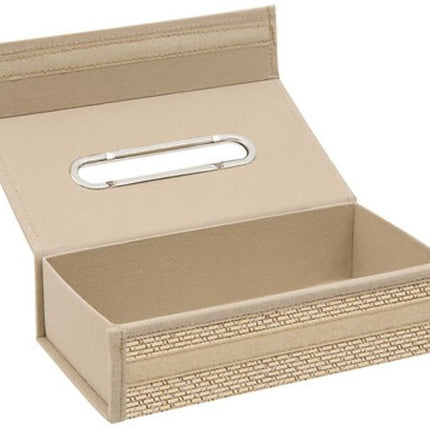 Tissuebox - Tissuedoos - Tissuehouder - Zakdoekhouder - Voor Woonkamer, Badkamer & Kantoor - Karton - 26 x 8 x 14 cm - Beige