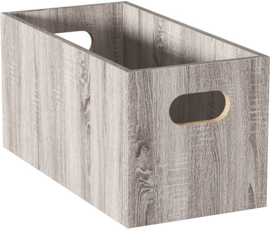 5Five Aufbewahrungskorb / Regalkorb - Grau gewaschen - 31 x 31 x 31 cm - 29 Liter - Fächerregalkörbe - Holz - Zusammenklappbar - Kisten