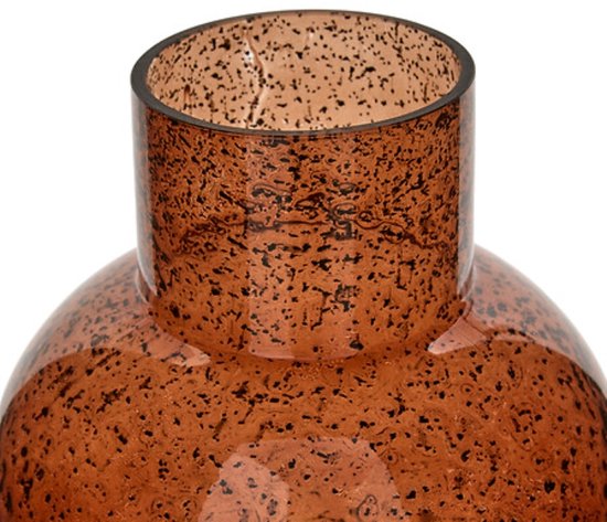 Bubble Vaas - Decoratieve Glazen Vaas met Bolvormig Design - Moderne Bloemenvaas - Design Vaas voor Droogbloemen en Verse Bloemen - Ø 18 x 23 cm - Amber Geel