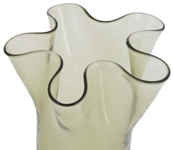 Vaas - Glazen Bloemenvaas - Decoratieve Vaas - Mondgeblazen - Waterdicht - Voor Bloemen & Takken - Woonkamer & Interieur - Ø17 x 23,5 cm - Groen