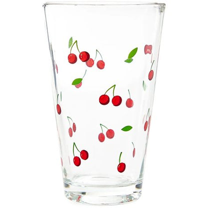 Homla - Drinkglas - Drinkglazen met Kersen Design - Set van 3 - Glazen Waterglazen - Voor Sap, Limonade, Cocktails & Frisdrank - 300 ml - Ø8 x 12 cm - Transparant