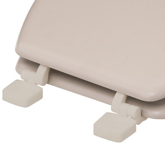 Badkamerset - Toiletaccessoires - Moderne Badkamer Accessoires - Toiletbril & Toiletborstel Set - Linen Design - HDF WC Bril - Keramische WC Borstelhouder - Beige Linnen