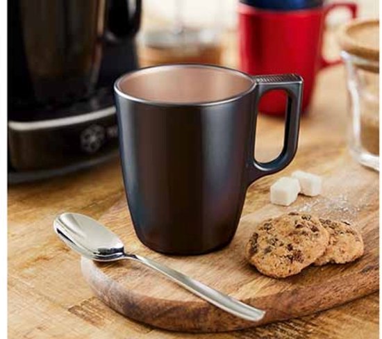 Tasse - Moderne Kaffeetassen - Glastasse - 2er-Set - Luxuriöse Trinkgläser für Kaffee & Tee - 250 ml - 10,4 x 10,4 x 9,2 cm - Schwarz